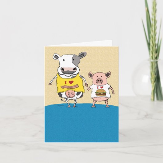 Carte Anniversaire mignon et drôle de la vache et du cou (Devant)