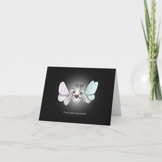 Carte Anniversaire mignon moth Whimsical Gothique (Devant)