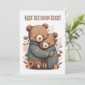 Carte Anniversaire mignonne avec deux ours de câbl (Debout devant)