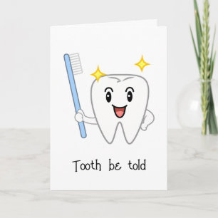 Carte Anniversaire Mignonne Dent avec Brosse à Dents