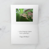 Carte Anniversaire, mignonne grenouille souriante. (Intérieur)