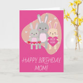 Carte Anniversaire Mignonne Meilleure Maman Lapin Lapin  (Fleur jaune)
