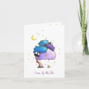 Carte Anniversaire Mignonne Nuit Illustré
