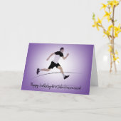 Carte Anniversaire mince de coureur de garçon (Fleur jaune)