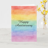 Carte Anniversaire minimaliste de l'arc-en-ciel - LGBTQ+ (Fleur jaune)