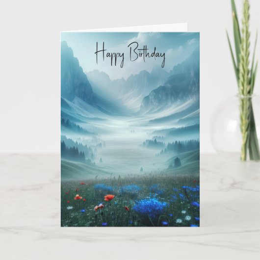Carte Anniversaire Misty Mountain Valley (Devant)