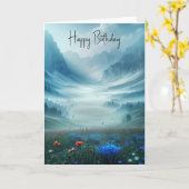 Carte Anniversaire Misty Mountain Valley (Fleur jaune)