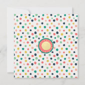 Carte Anniversaire Mod Orange Turquoise Dots Blanc (Dos)