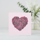 Carte Anniversaire Moderne Coeur Rose Romantique Citatio (Debout devant)