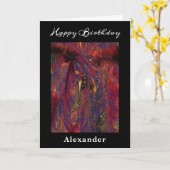 Carte Anniversaire Moderne Coloré Cocotier Arbre Tropica (Fleur jaune)