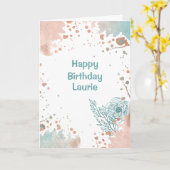 Carte Anniversaire moderne d'éclaboussure de peinture (Fleur jaune)