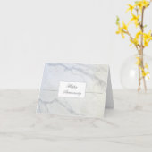 Carte Anniversaire moderne du gris et du Marbre blanc (Fleur jaune)