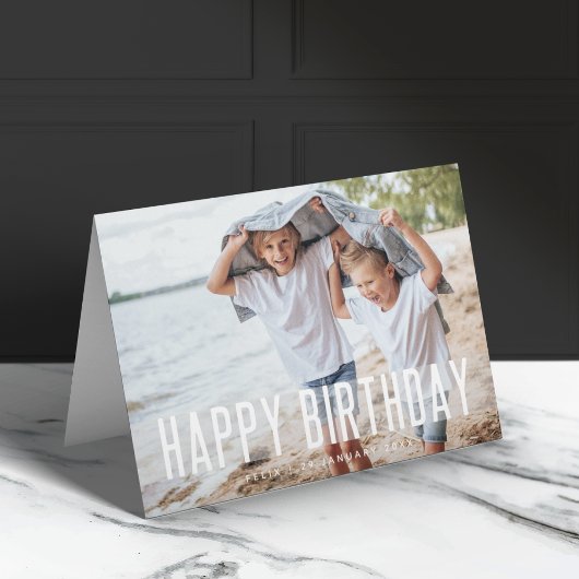 Carte Anniversaire moderne | Fun Photo Lovely Stylish Cu
