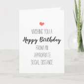 Carte Anniversaire moderne minimaliste distance sociale (Devant)