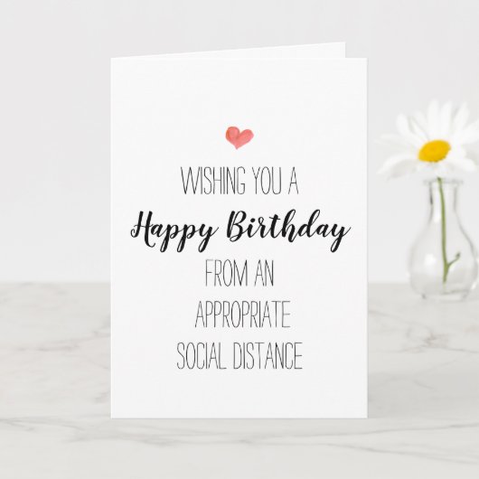 Carte Anniversaire moderne minimaliste distance sociale (Petite plante)