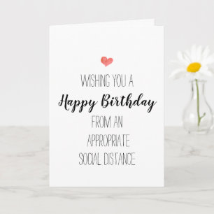 Carte Anniversaire moderne minimaliste distance sociale 