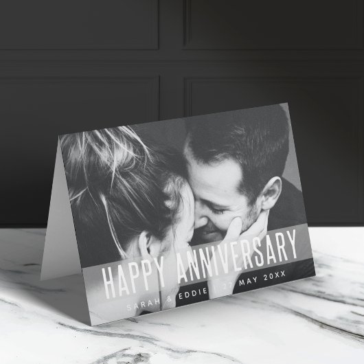 Carte Anniversaire moderne | Photo Love Happy Couples No