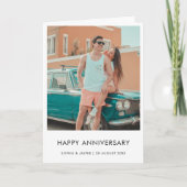 Carte Anniversaire moderne | Photo minimaliste élégante (Devant)