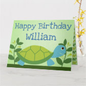 Carte Anniversaire modifiable de la tortue (Fleur jaune)