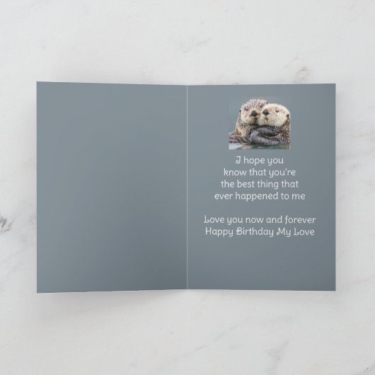 Carte Anniversaire Mon Amour Ma Femme Mignonnes Otters R (Intérieur)