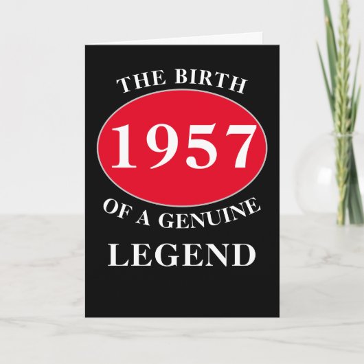 Carte Anniversaire Monogramme Ajouter Année Et Nom Rouge (Devant)