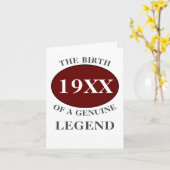 Carte Anniversaire Monogramme Nom initial Année Légende  (Fleur jaune)