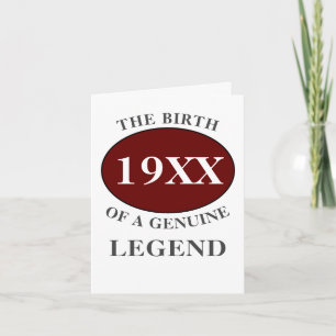 Carte Anniversaire Monogramme Nom initial Année Légende