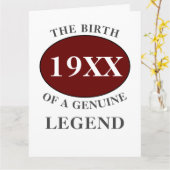 Carte Anniversaire Monogramme Nom initial Année Légende  (Fleur jaune)