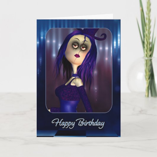 Carte Anniversaire - Moonis mignonne Rag Doll Goth (Devant)