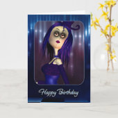 Carte Anniversaire - Moonis mignonne Rag Doll Goth (Fleur jaune)