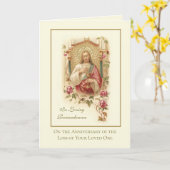 Carte Anniversaire Mort aimée Un Sacré Coeur Jésus (Fleur jaune)