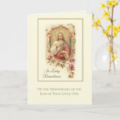 Carte Anniversaire Mort aimée Un Sacré Coeur Jésus (Fleur jaune)