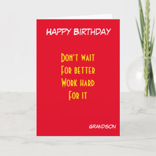 Carte anniversaire motivant de petit-fils