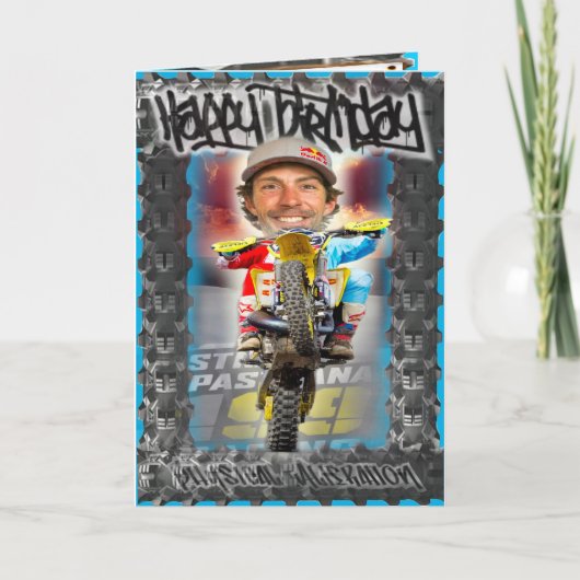 Carte Anniversaire Motorcross (Devant)