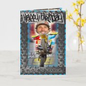 Carte Anniversaire Motorcross (Fleur jaune)