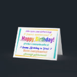 Carte Anniversaire multilingue<br><div class="desc">Joyeux anniversaire en anglais,  allemand,  français,  néerlandais,  espagnol, …</div>