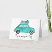 Carte Anniversaire néerlandais Retro Fiat 500 (Devant)