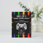 Carte Anniversaire Neon Gaming du contrôleur de je (Debout devant)