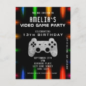 Carte Anniversaire Neon Gaming du contrôleur de je (Devant)