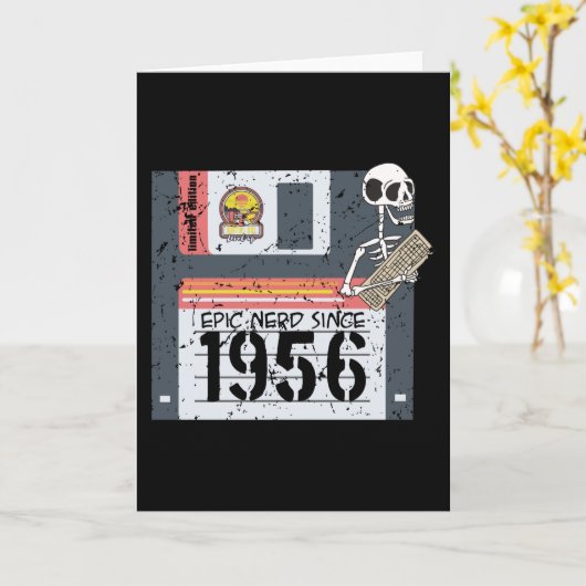 Carte Anniversaire nerd 1956 (Fleur jaune)