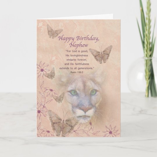 Carte Anniversaire Neveu Puma Et Papillons Zazzle Be