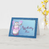 Carte ANNIVERSAIRE - Nièce - FOIRE DE NEIGE - MAGIQUE (Fleur jaune)