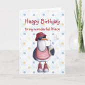 Carte Anniversaire Niece Fun Cool Seagull Bird Card (Devant)