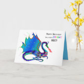 Carte Anniversaire, NIECE, Groupe Dragon Kaleidoscope (Fleur jaune)