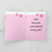 Carte Anniversaire - Niece Pink Daisy (Intérieur)