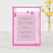 Carte Anniversaire - Niece Pink Daisy (Fleur jaune)