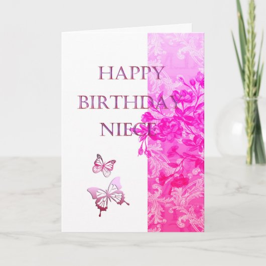 Carte Anniversaire nièce (rose) (Devant)