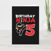 Carte Anniversaire Ninja Enfant - Thème de fête pour 5 a (Devant)