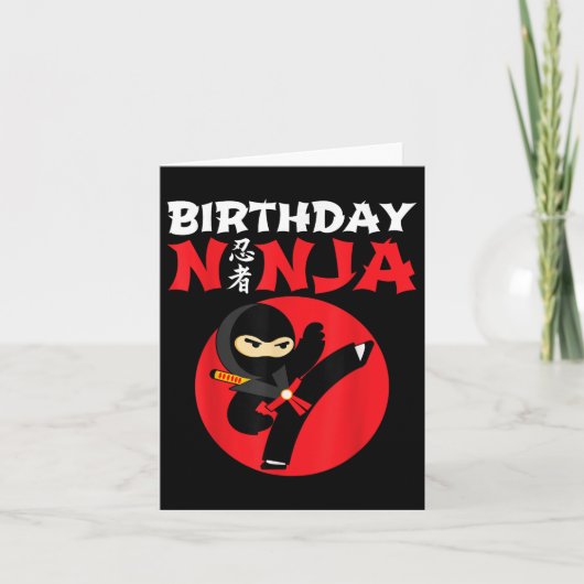 Carte Anniversaire Ninja - Enfants Ninja Fête d'annivers (Devant)