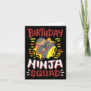 Carte Anniversaire Ninja Squad Karate Girls Garçons Enfa